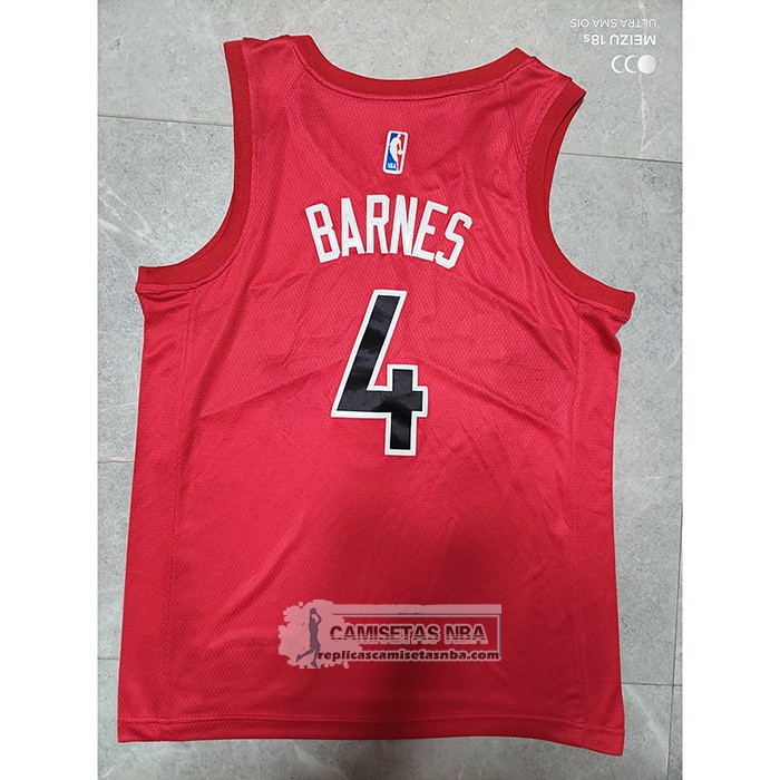 Camiseta Toronto Raptors Scottie Barnes NO 4 Icon 2020-21 Rojo